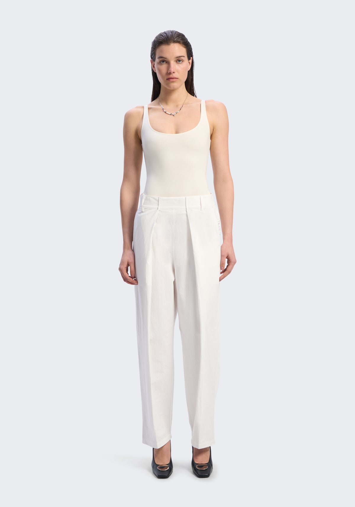 Long-Staple Cotton Pleated Pants