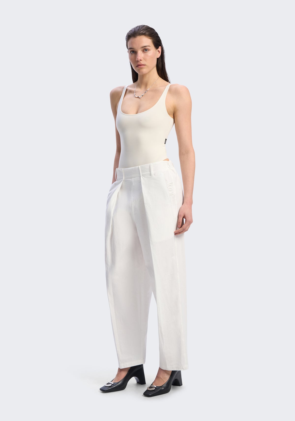 Long-Staple Cotton Pleated Pants