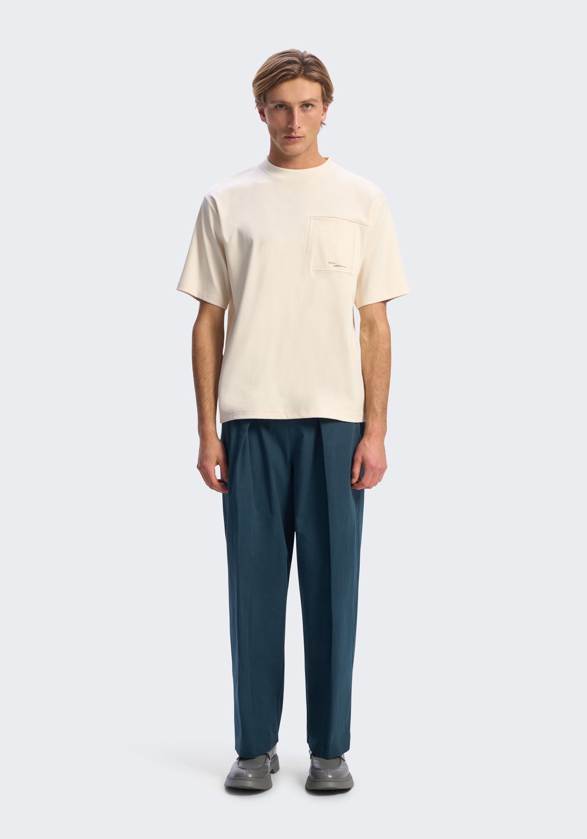 Long-Staple Cotton Pleated Pants