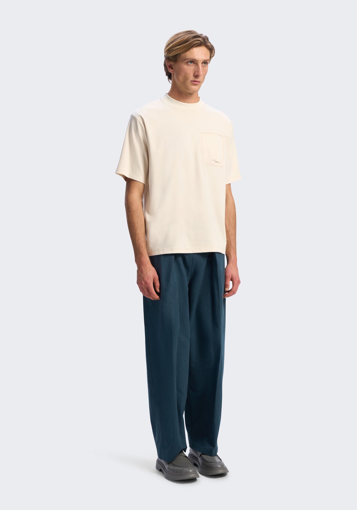Long-Staple Cotton Pleated Pants