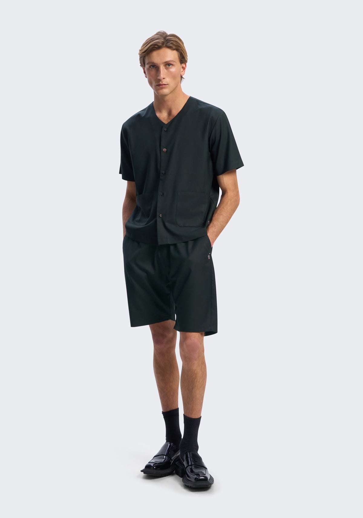 Tropical Merino Relaxed Shorts