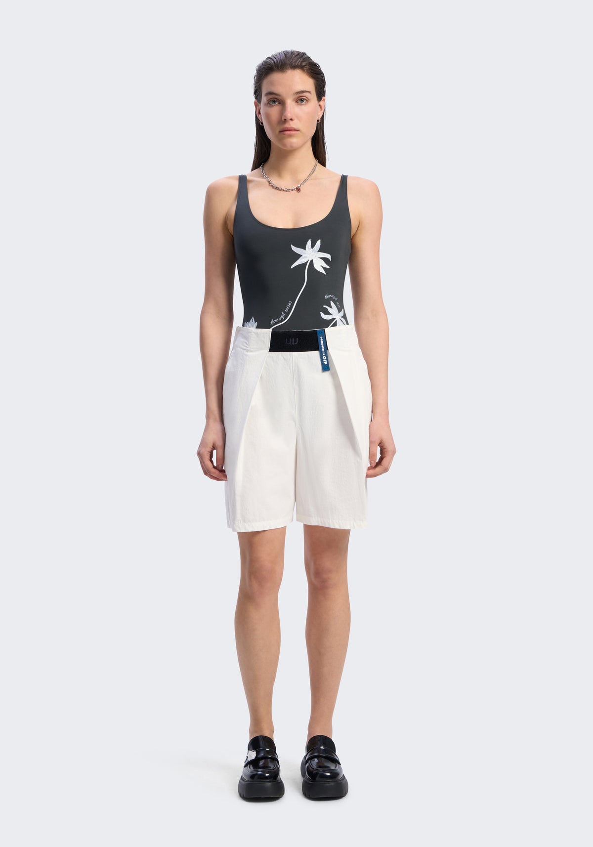 Computer is OFF Adjustable Pleated Shorts