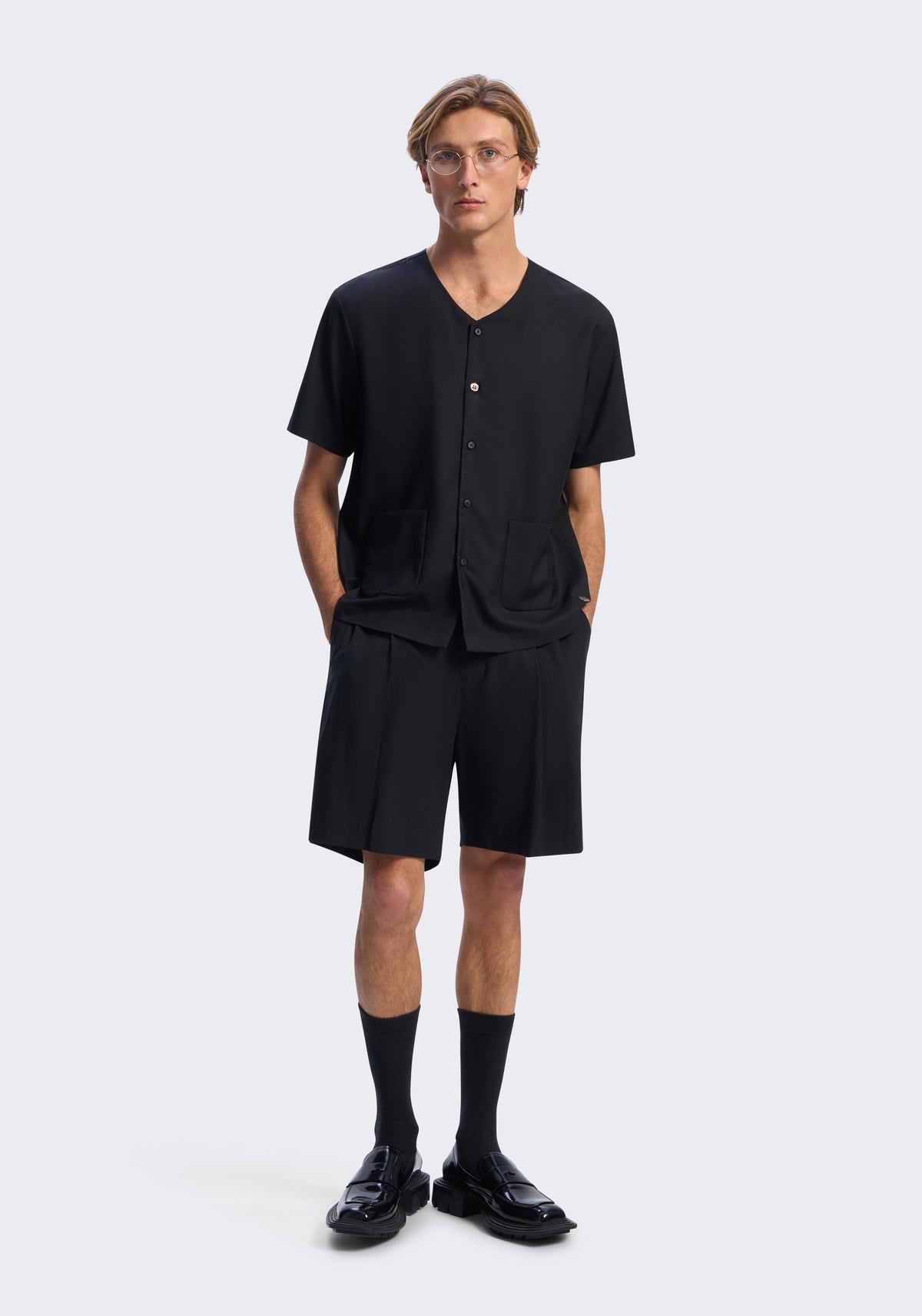 Lyocell Relaxed Tailored Shorts