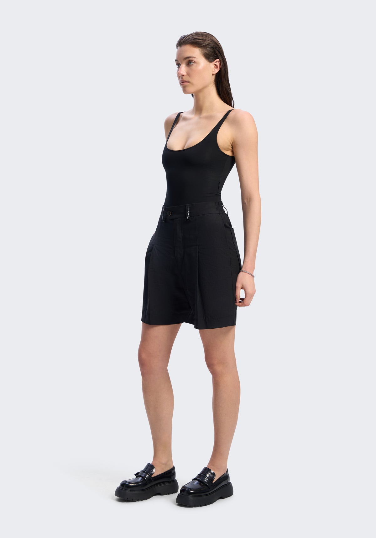 Lyocell Relaxed Tailored Shorts