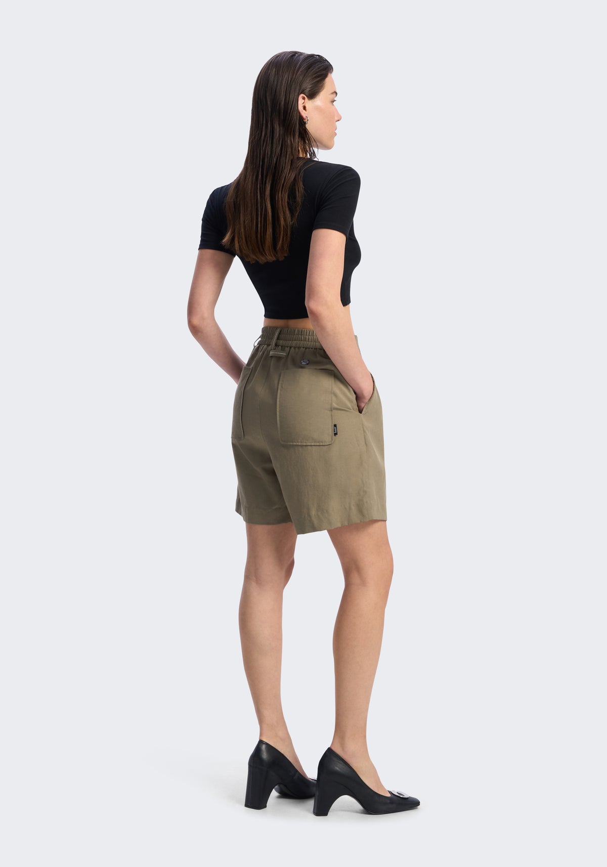 Lyocell Relaxed Tailored Shorts