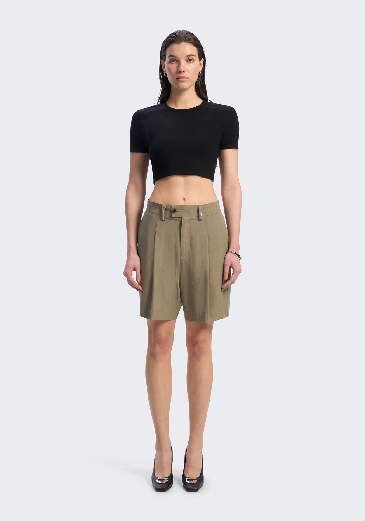 Lyocell Relaxed Tailored Shorts