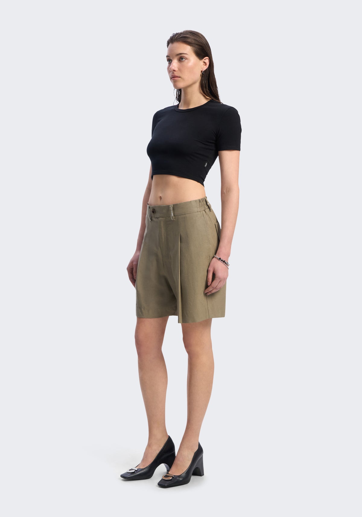 Lyocell Relaxed Tailored Shorts