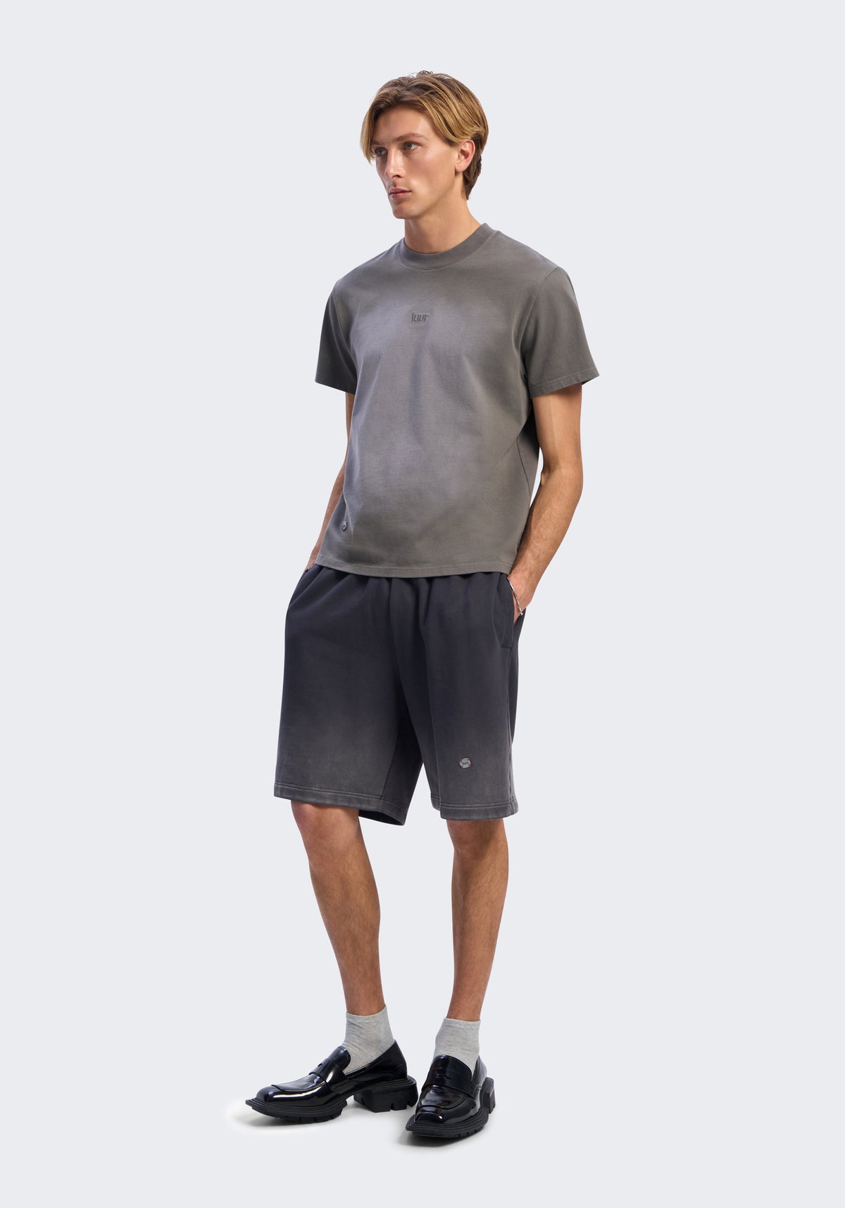 Gradient-Washed Cotton Shorts
