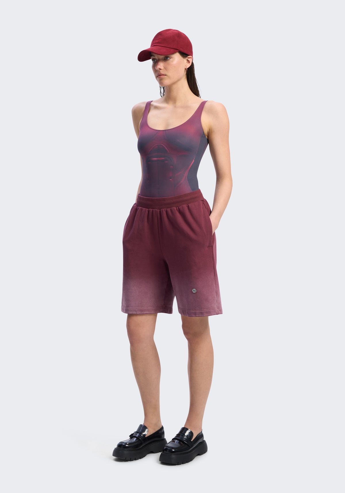 Gradient-Washed Cotton Shorts