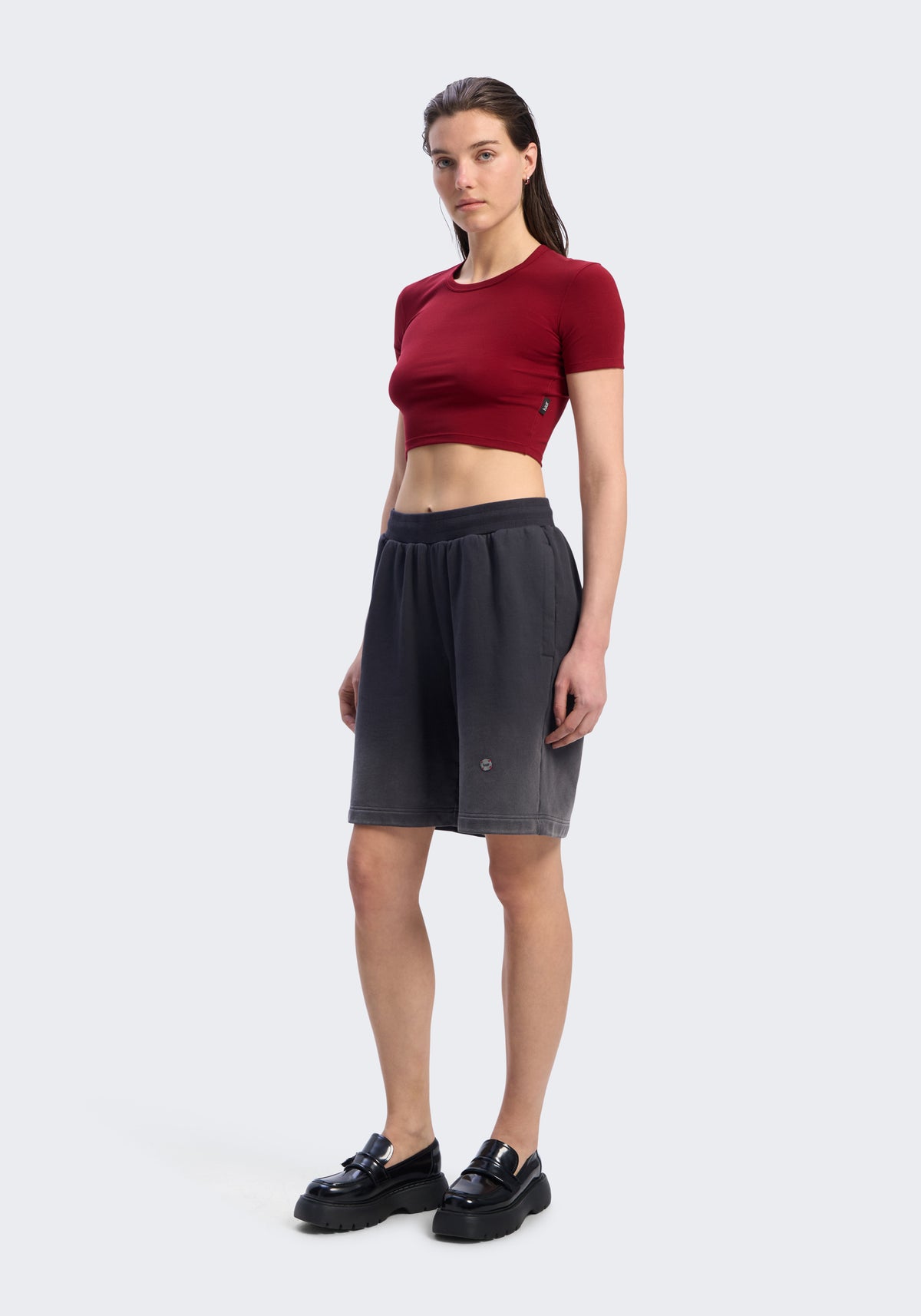 Gradient-Washed Cotton Shorts