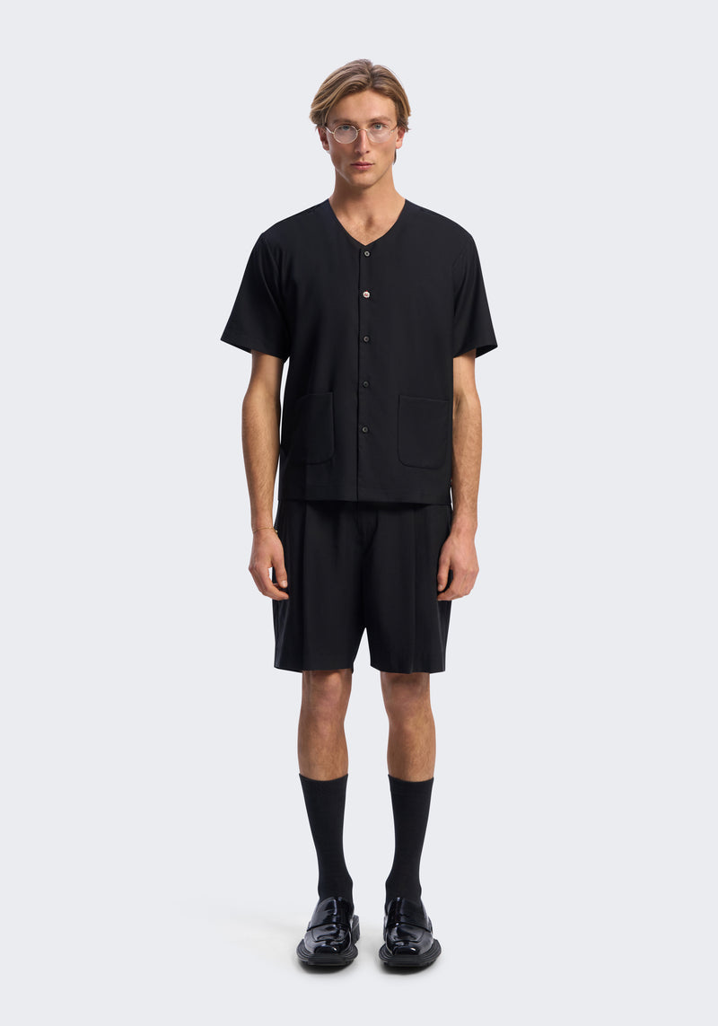 Tropical Merino V-Neck Short Sleeve Shirt