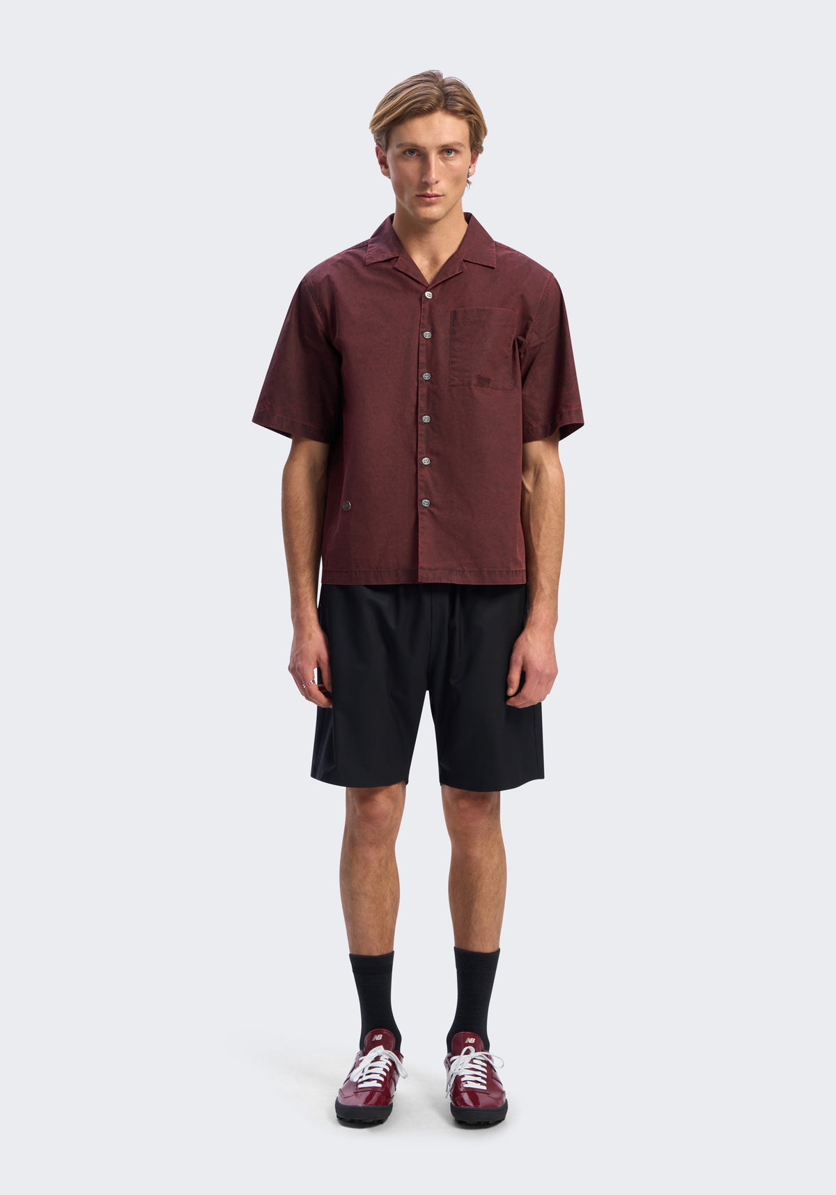Enzyme-Washed Cotton Camp Shirt