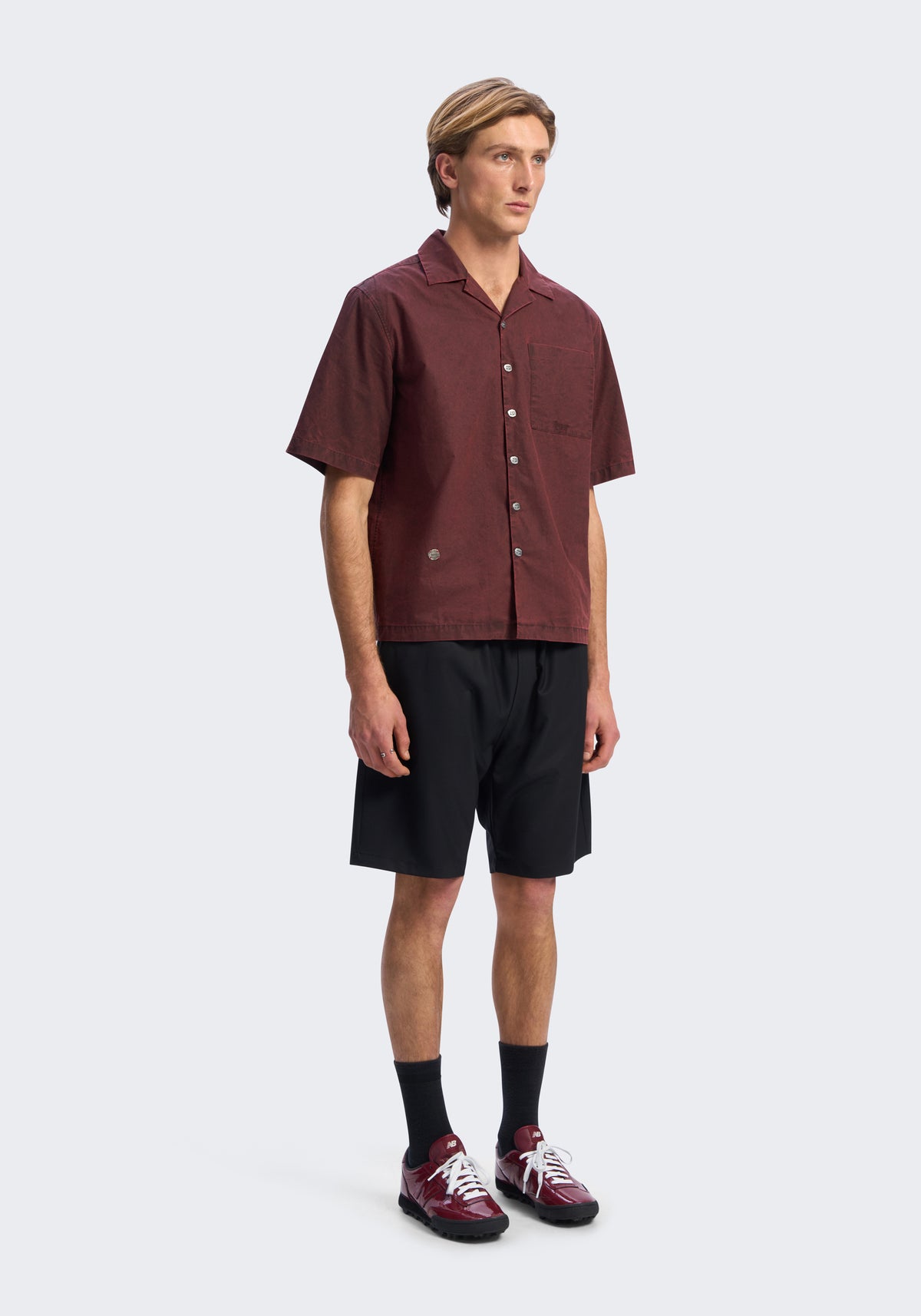 Enzyme-Washed Cotton Camp Shirt