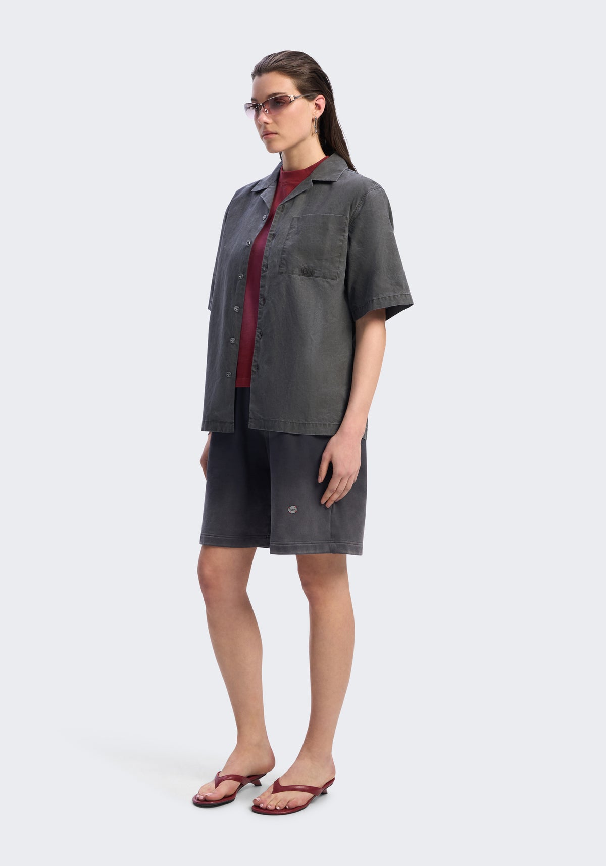 Enzyme-Washed Cotton Camp Shirt