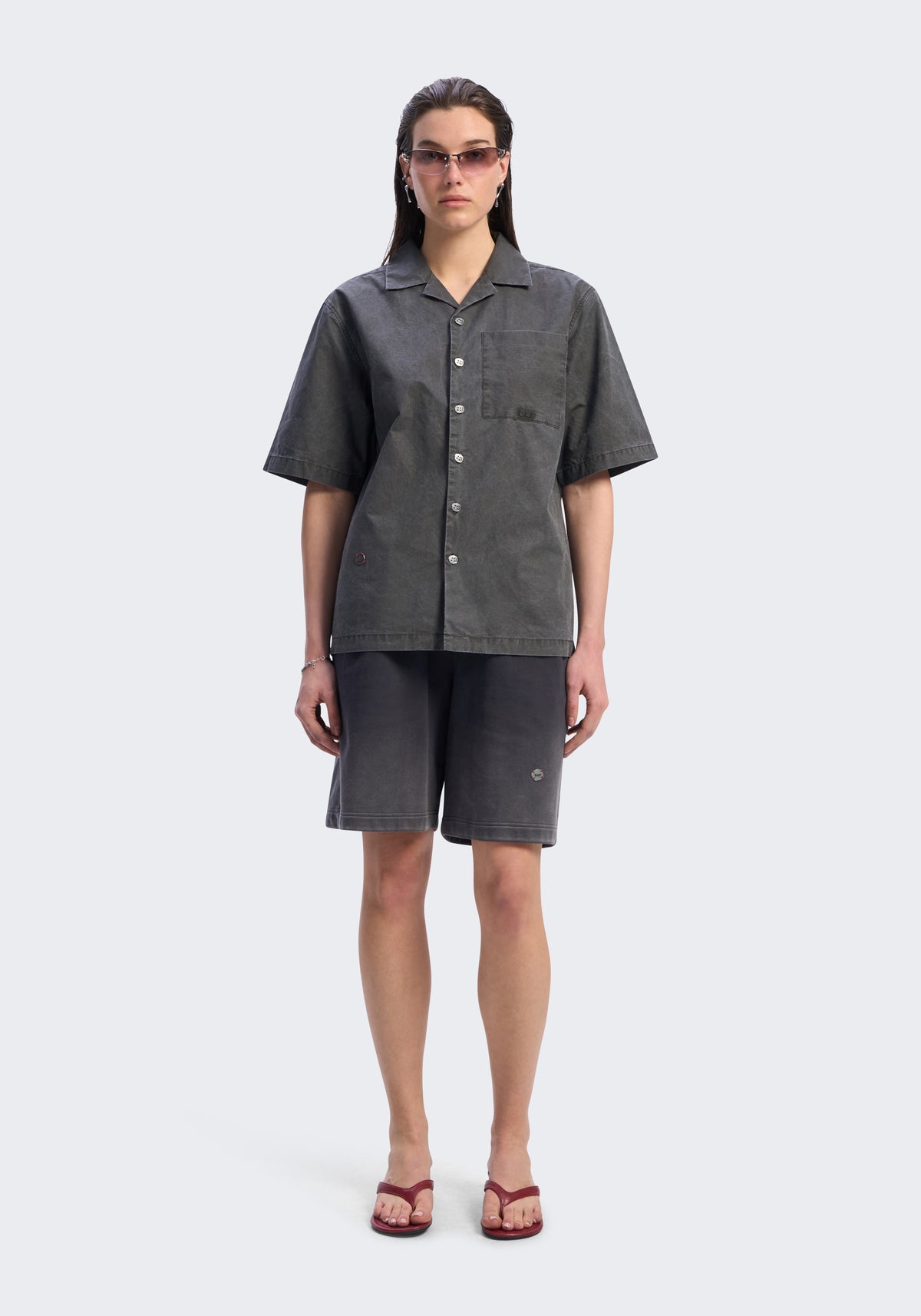 Enzyme-Washed Cotton Camp Shirt