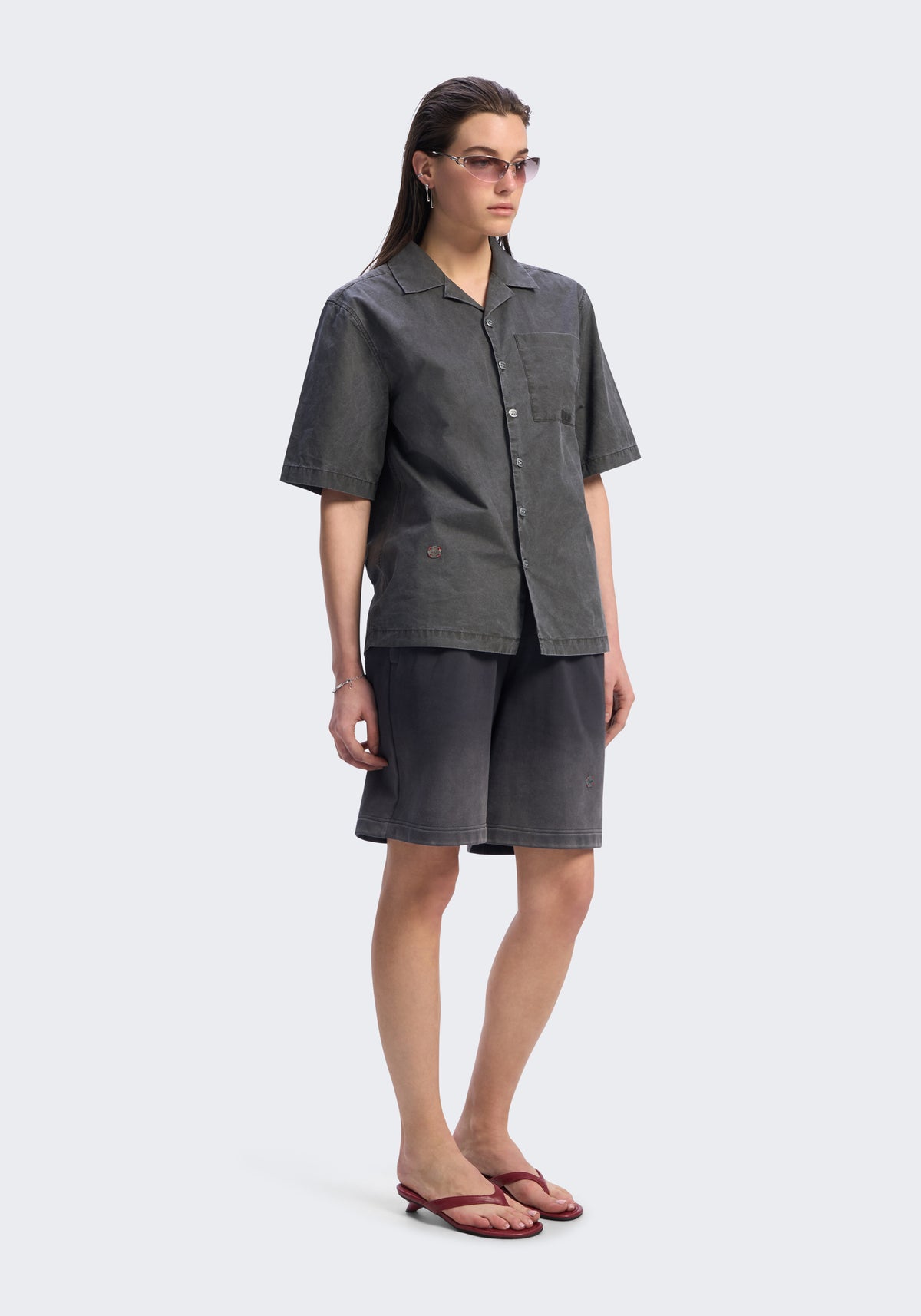 Enzyme-Washed Cotton Camp Shirt