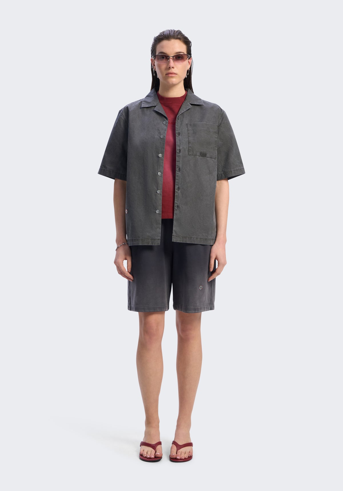 Enzyme-Washed Cotton Camp Shirt
