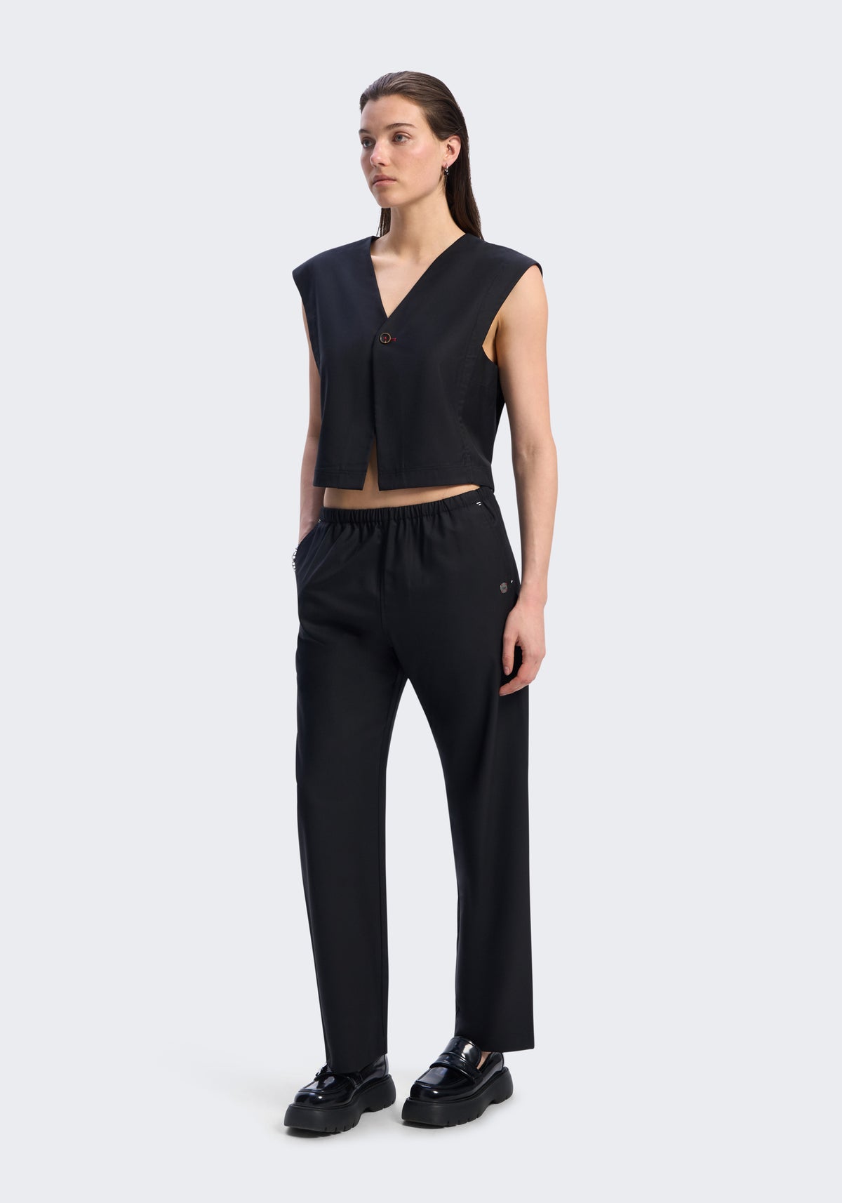 Merino Wool V-Neck Sleeveless Top